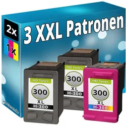 Druckfuxx, Druckerpatrone, 3x REFILL TINTE PATRONEN für HP 300 XL F2492 F2493 F4200 F4210 F4213 F4224 F4272