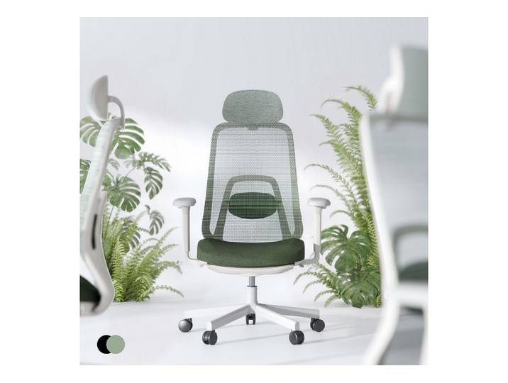 FLEXISPOT Bürostuhl Ergonomischer Bürostuhl Premium mit Fußstütze und 10D-Lordosenstütze (Synchronmechanik bis 135°, 2D-Kopfstütze), Höhenverstellbarer Schreibtischstuhl für Homeoffice & Büro