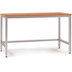 Manuflex AA1005 Kastentisch ALU mit Multiplexplatte für sitzende Tätigkeiten, BxTxH = 1000 x 600 x 750-767 mm