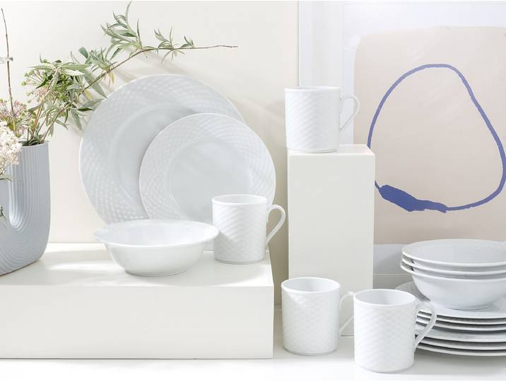 Service combiné 35 x 33 x 32cm Blanc 16 éléments