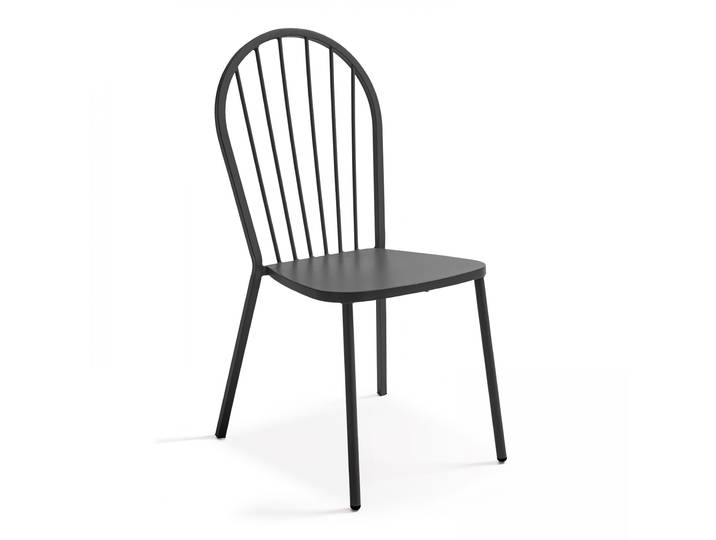 Oviala - Chaise de jardin bistrot parisien en métal ajourée et design