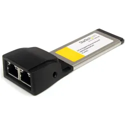 StarTech EXPRESSCARD 1000 NIC ADAPTER (ExpressCard, RJ45 (2x)), Netzwerk Adapter, Schwarz, Silber