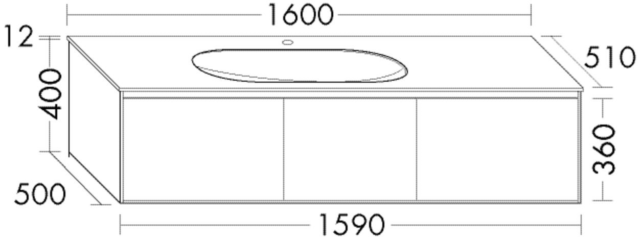 Burgbad Glas Waschtisch-Set rc40 Schilf Hochglanz/Schilf Hochglanz, SGAS160F4517A0048 SGAS160F4517A0048