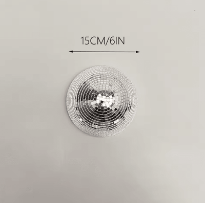 Inspire Curations Half Moon Disco Ball Wall Decor Mirrored Metallic Wall Art For Modern Spaces 15cm