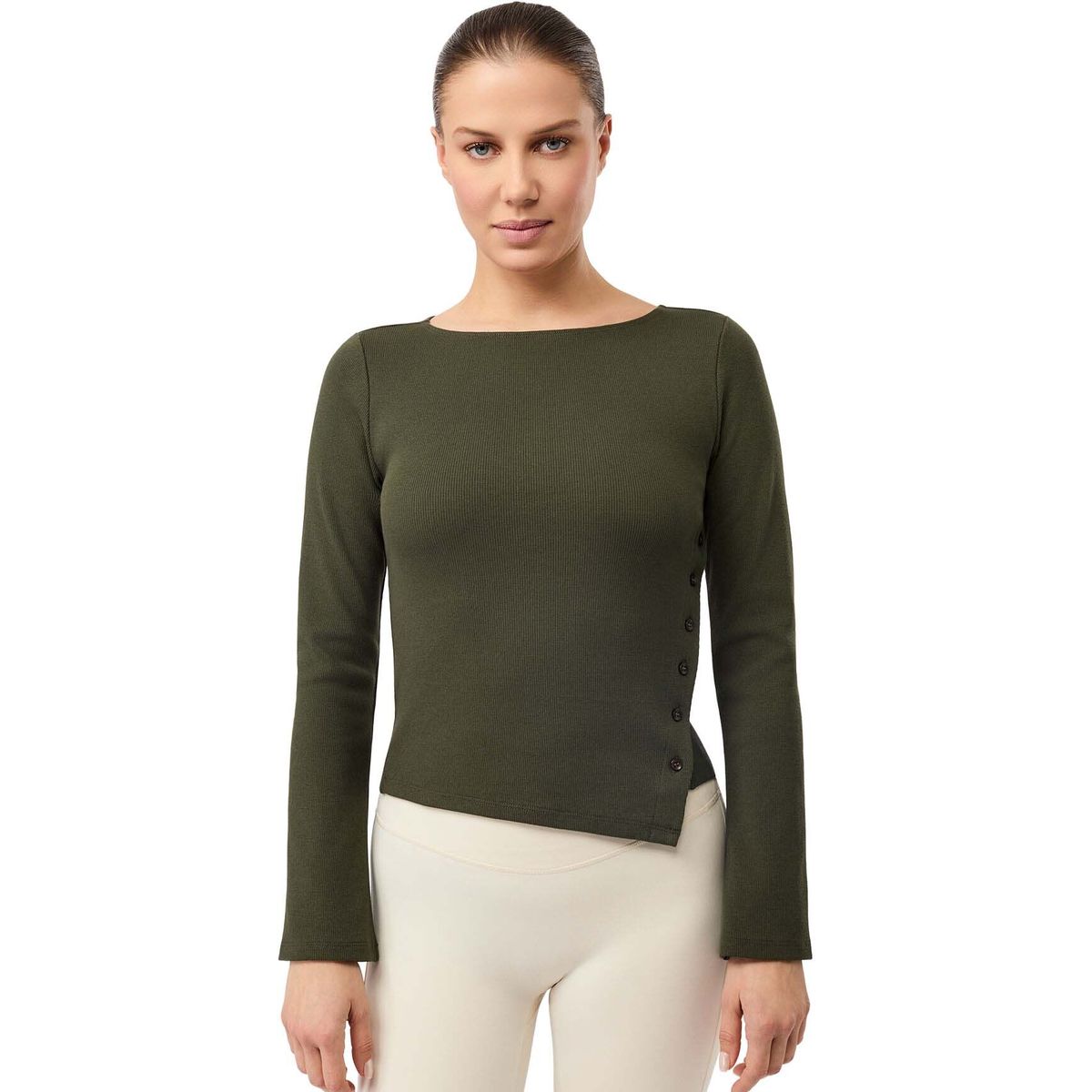 Mandala Side Button Longsleeve leaf XS SH27JE09-Side-Button-Longsleeve-leaf-XS
