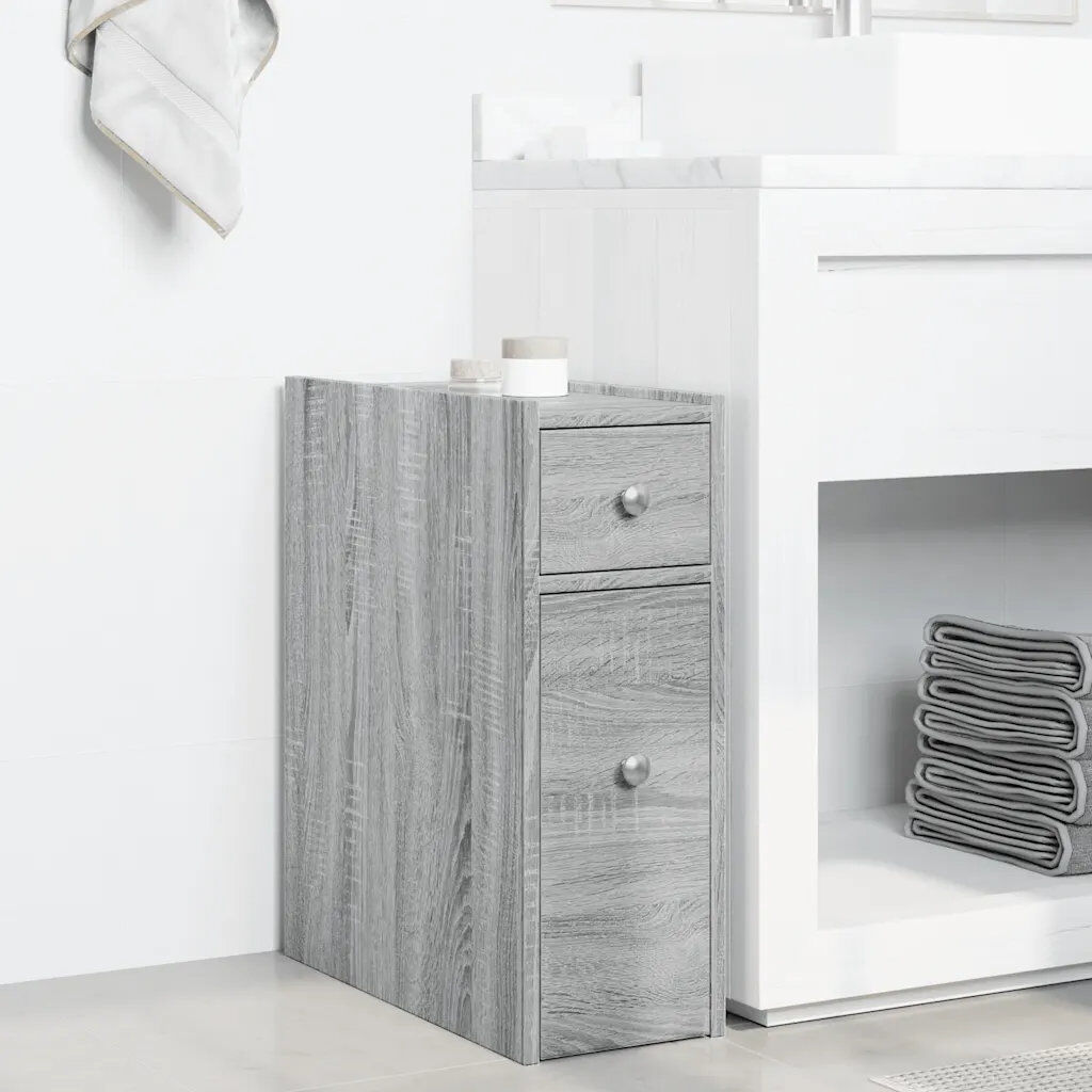 Latitude Run Arsis Bathroom Cabinet Grey/Sonoma 60cm H X 21.5cm W X 50cm D