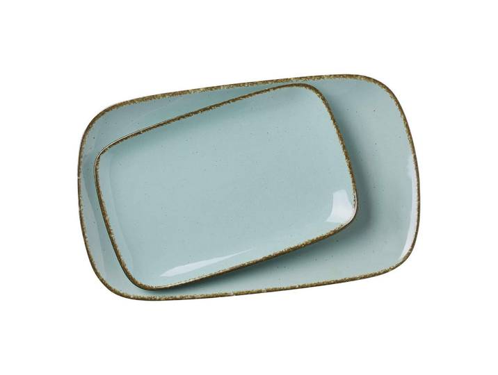Ritzenhoff Breker Servierplatten-Set Casa Blau, Keramik, 2x2x2 cm, Geschirr, Tischkultur & Serviergeschirr, Servierplatten