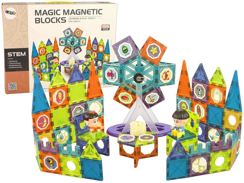 Lean Toys 3D magnetische bouwstenen reuzenrad, 155 stuks