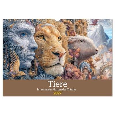 Tiere - Im surrealen Garten der Träume (Wandkalender 2027 DIN A3 quer), CALVENDO Monatskalender