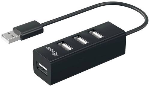 Equip 128955 USB-Hub 4 Port USB-A USB 2.0 480 MBit/s Schwarz 128955