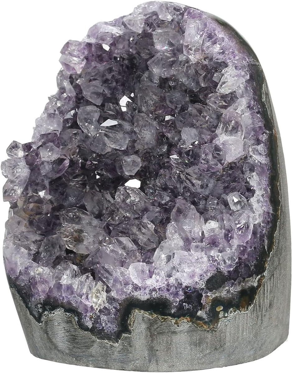 Amethist Geode Kristal Cluster Donkerpaars - Natuurlijk Kwarts - 80-100 mm