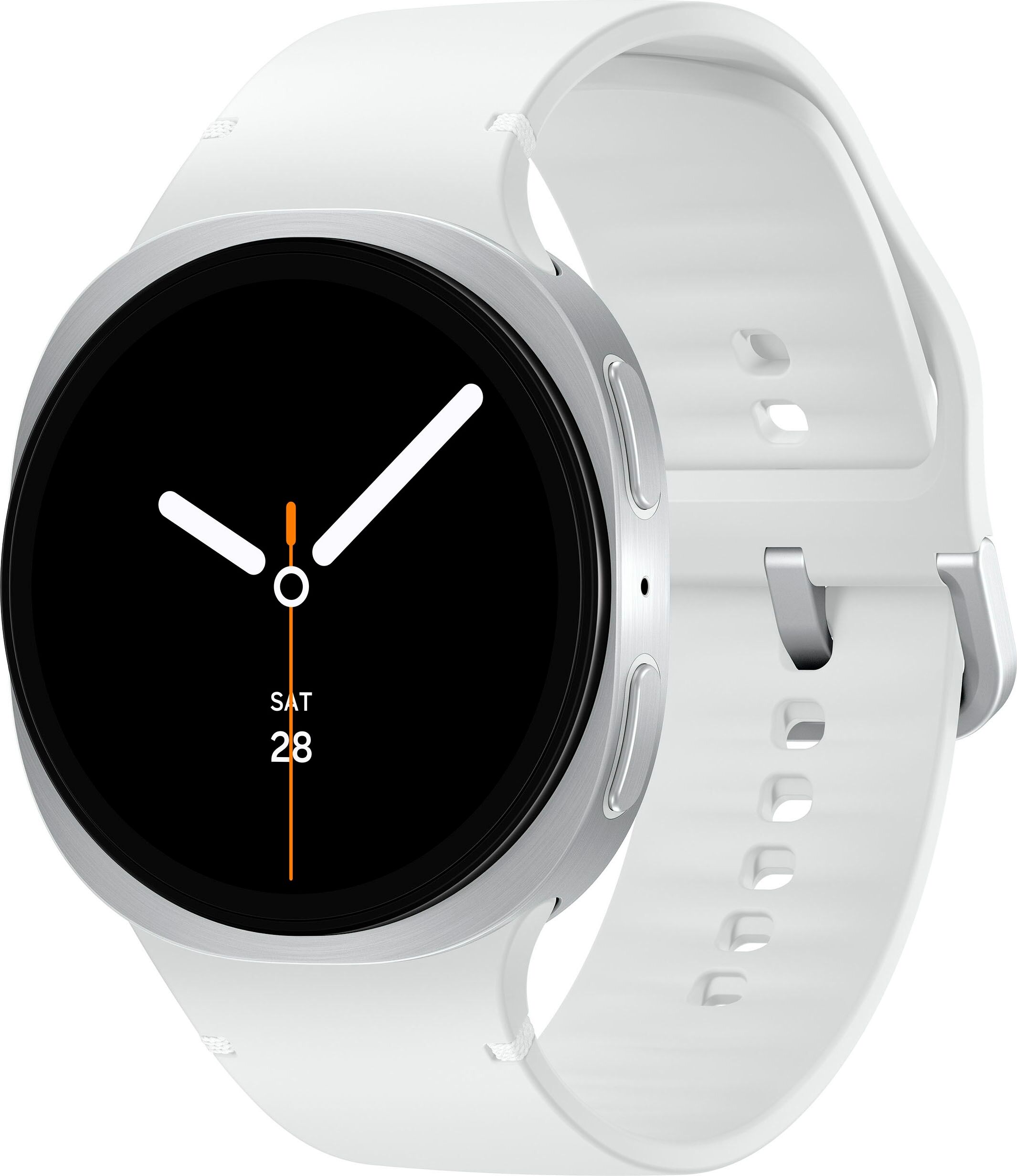 Smartwatch SAMSUNG "Galaxy Watch 8", weiss (silber), Smartwatches, 44mm, ohne eSIM, Smartwatch silber 44mm, ohne eSIM