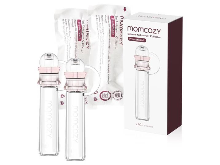 Momcozy Collecteur de colostrum réutilisable portable alimentation bébé multi-usage sans BPA 5 ml 2 pcs
