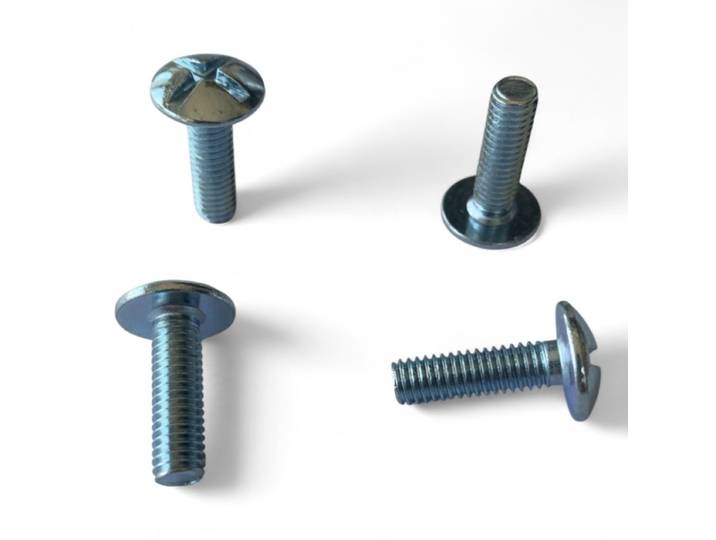 Lot de 4 Boulons POÊLIER 6x20mm Tête Ronde Large