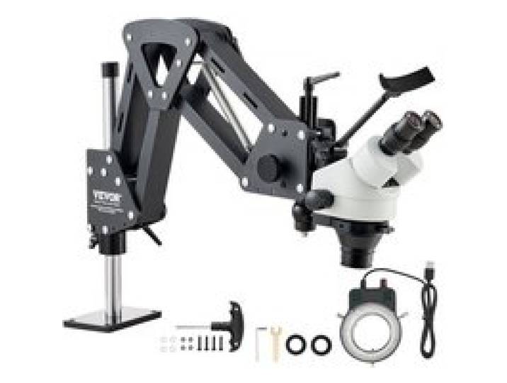 VEVOR Microscope Multidirectionnel Grossissement 7X-45X, Microscope à Bijoux avec Support à Ressort, Support Incrusté de Micro Bijoux, pour Incrustation de Bijoux, Horlogerie Bijouterie Joaillerie