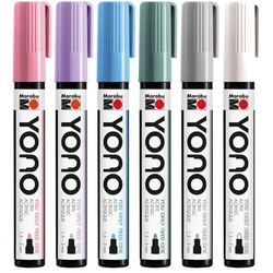 Marabu YONO Acrylmarker pastell, 6 Stifte