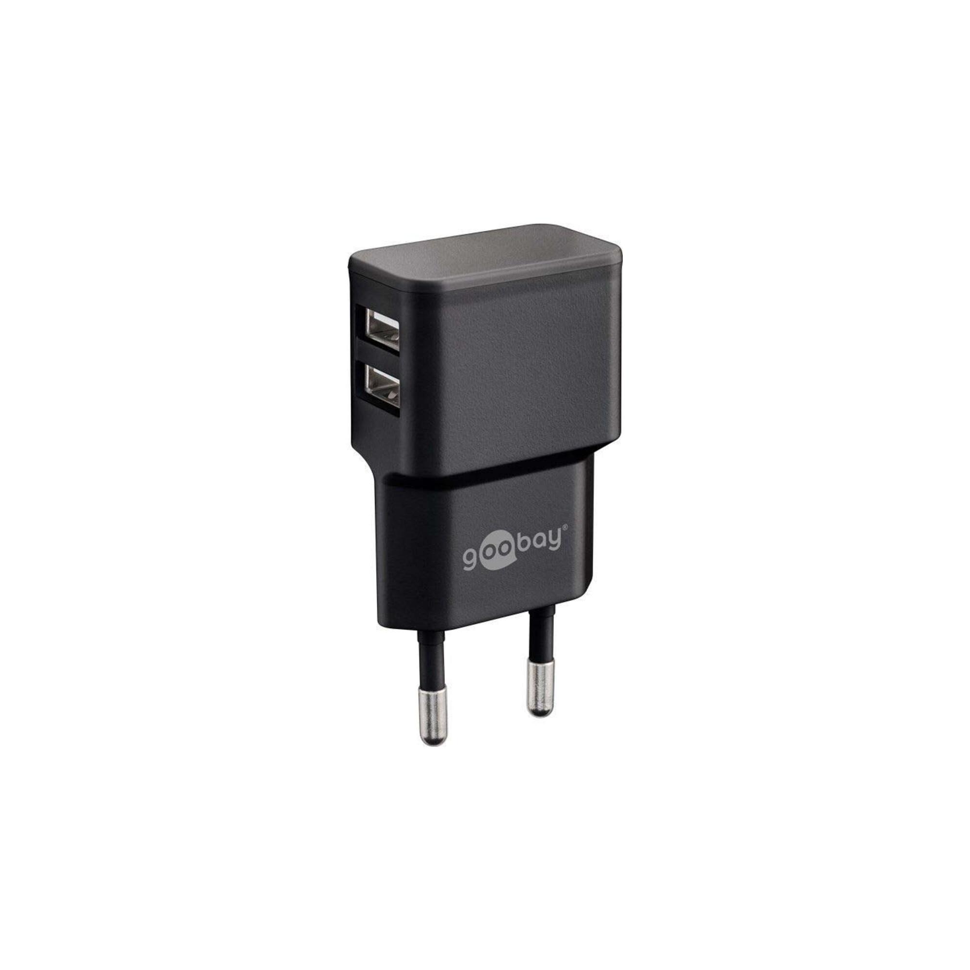 Goobay Dual USB-Ladegerät 2,4A,100-240V,sw 44951)