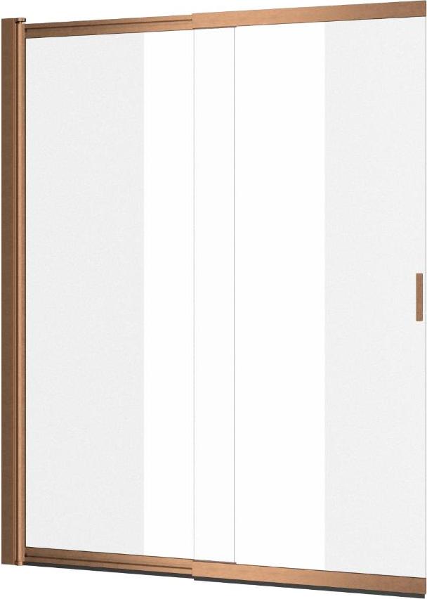 Excellent | Duschwand 2-Teilig - 110X140 Cm - Kupfer Gebürstet - Universelles Design - Hochwertiges Glas