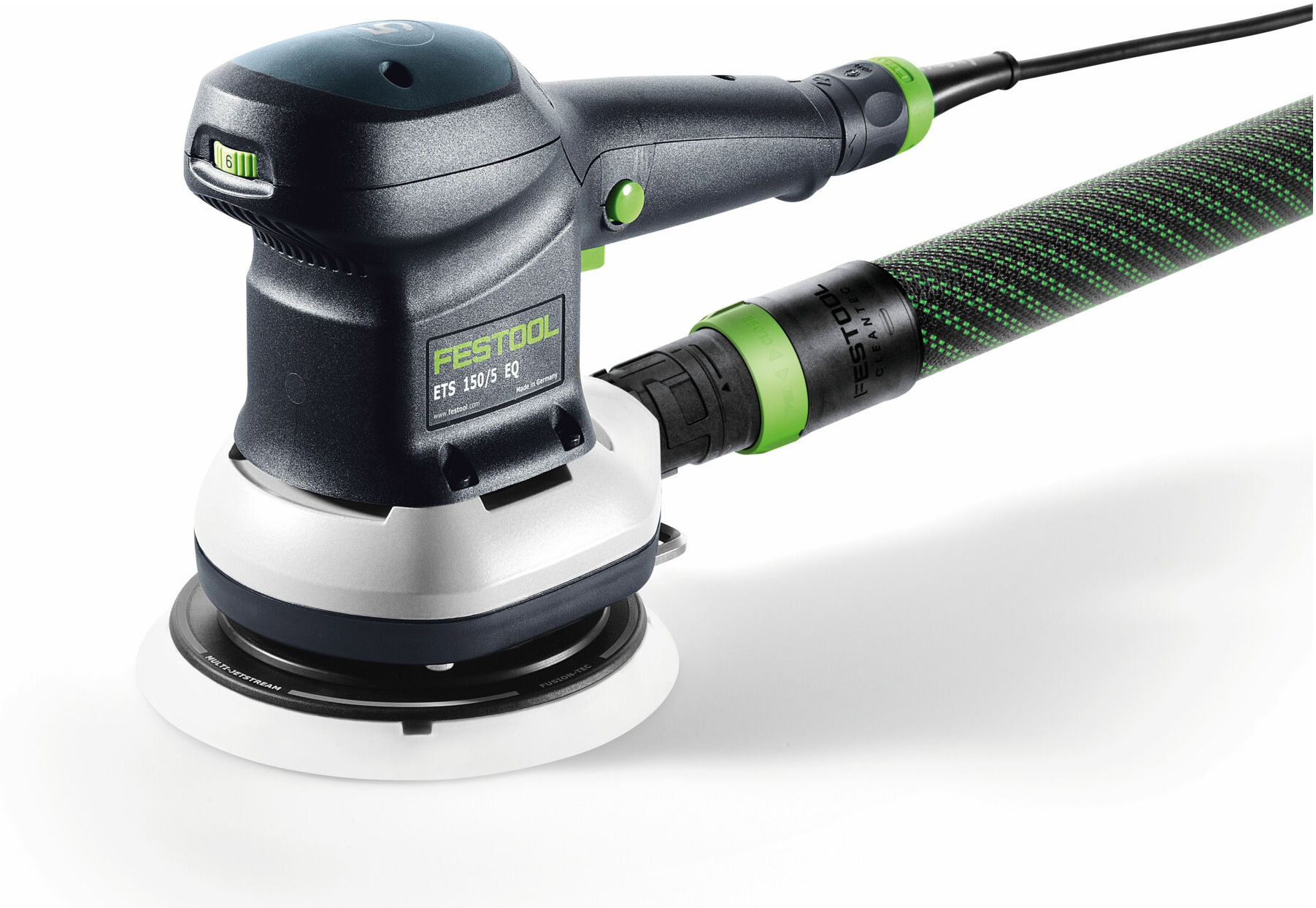 Festool ETS 150/5 EQ-Plus Exzenterschleifer mit leistungsstarkem Motor und geringer Bauhöhe für vielseitige Schleifarbeiten, 576080)