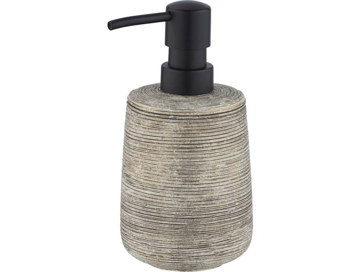 Seifenspender WENKO Fedio , gold (goldfarben, schwarz), B:8,5cm H:17cm L:8,5cm, Keramik, Dosierspender, Seifenspender, Keramik, 400 ml