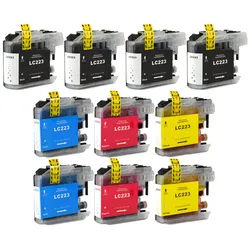 10 kompatible Druckerpatronen Brother LC-223 Schwarz, Cyan, Magenta, Gelb, LC223