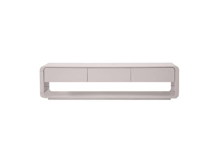Meuble TV design beige laqué brillant 3 tiroirs L180 cm SAILOR