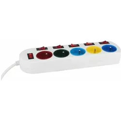 GAO, Steckdosenleiste, Steckerleiste mit 5 Steckdosen und Schalter 3680 W (5x, CEE 7/3, CEE 7/4, Typ 13, Typ 23)