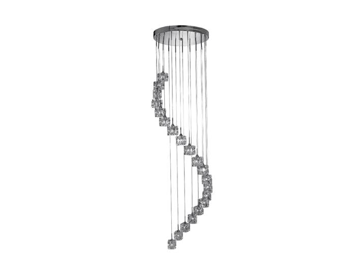 Dimmbare LED Design Hängelampe „Ice Cube“ Silber Searchlight