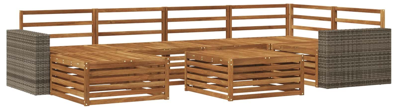 Outdoor-Sofagarnitur 7 pcs Natur