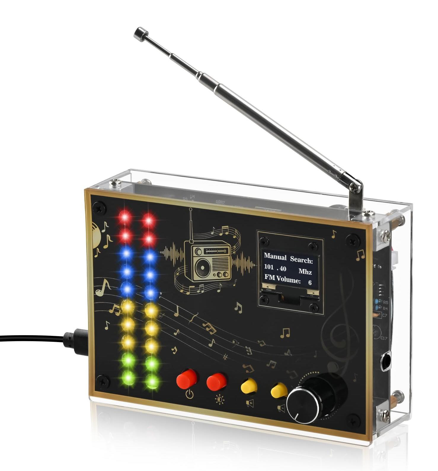 Selius DIY FM Radio Soldeerkit Elektronica Bouwkit met OLED-scherm