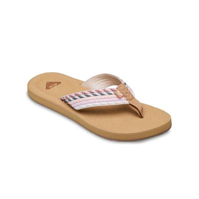 Sandale ROXY "Porto Rope", Damen, Gr. 10 (41), beige (natural, crazy pink), Obermaterial: 90% Polyester/10% Baumwolltextil, Futter: 100% synthetisches PU, Laufsohle: 100% TPR., Schuhe Sandale