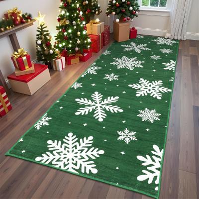 Garvee Snowflake Machine Washable Indoor Christmas Area Rug