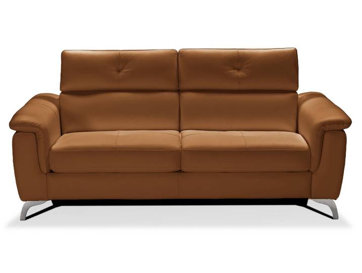 BARI - Canapé convertible design 3 places - Cuir, Rouille