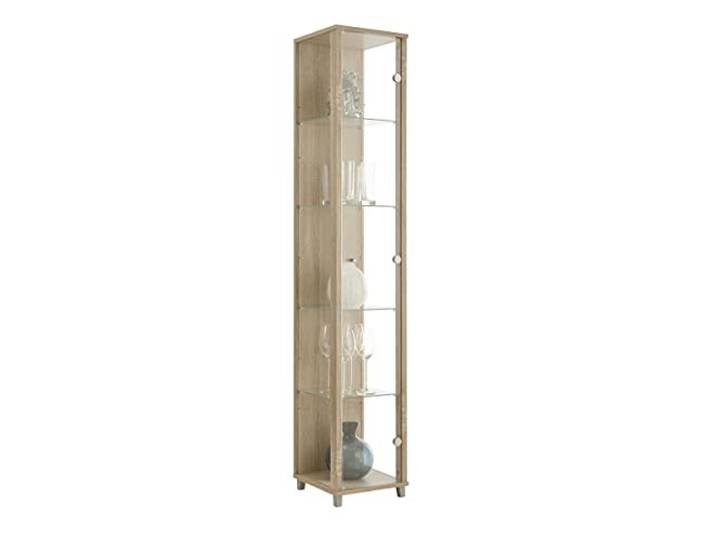 möbelando Vitrine Glasvitrine Standvitrine Vitrinenschrank Berlin III Sonoma-Eiche