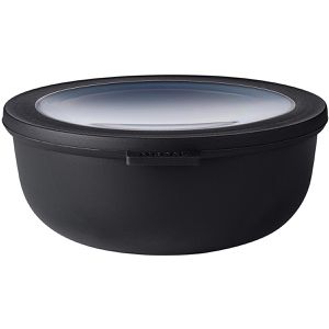 Mepal Frischhaltedose Cirqula rund, aus Kunststoff, 1,25 Liter, Multischüssel, Nordic black, luftdicht