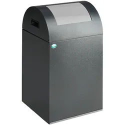 PROREGAL Selbstlöschender Wertstoffsammler rund | 43 Liter, HxBxT 60x32x32cm | Verzinkter Stahl | Grau-Silber | Mülleimer Abfalleimer