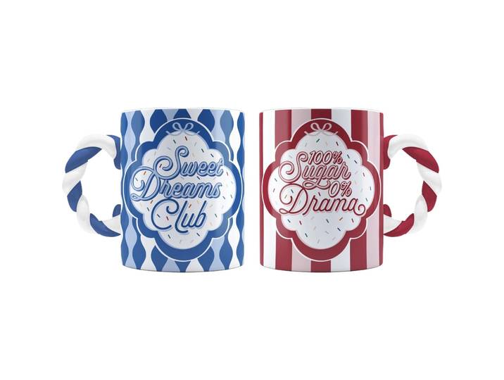 Tassen-Set Bialetti Candyland 2 Stk. blau rot - Tassen-Set
