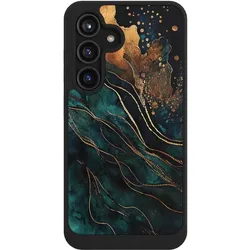 Nivocase Hülle für Samsung Galaxy S24 Handyhülle NIVOcore Case Schwarz Farbverlauf Gold & Kupfer Utart (Samsung Galaxy S24), Smartphone Hülle, Gold, Kupfer, Schwarz