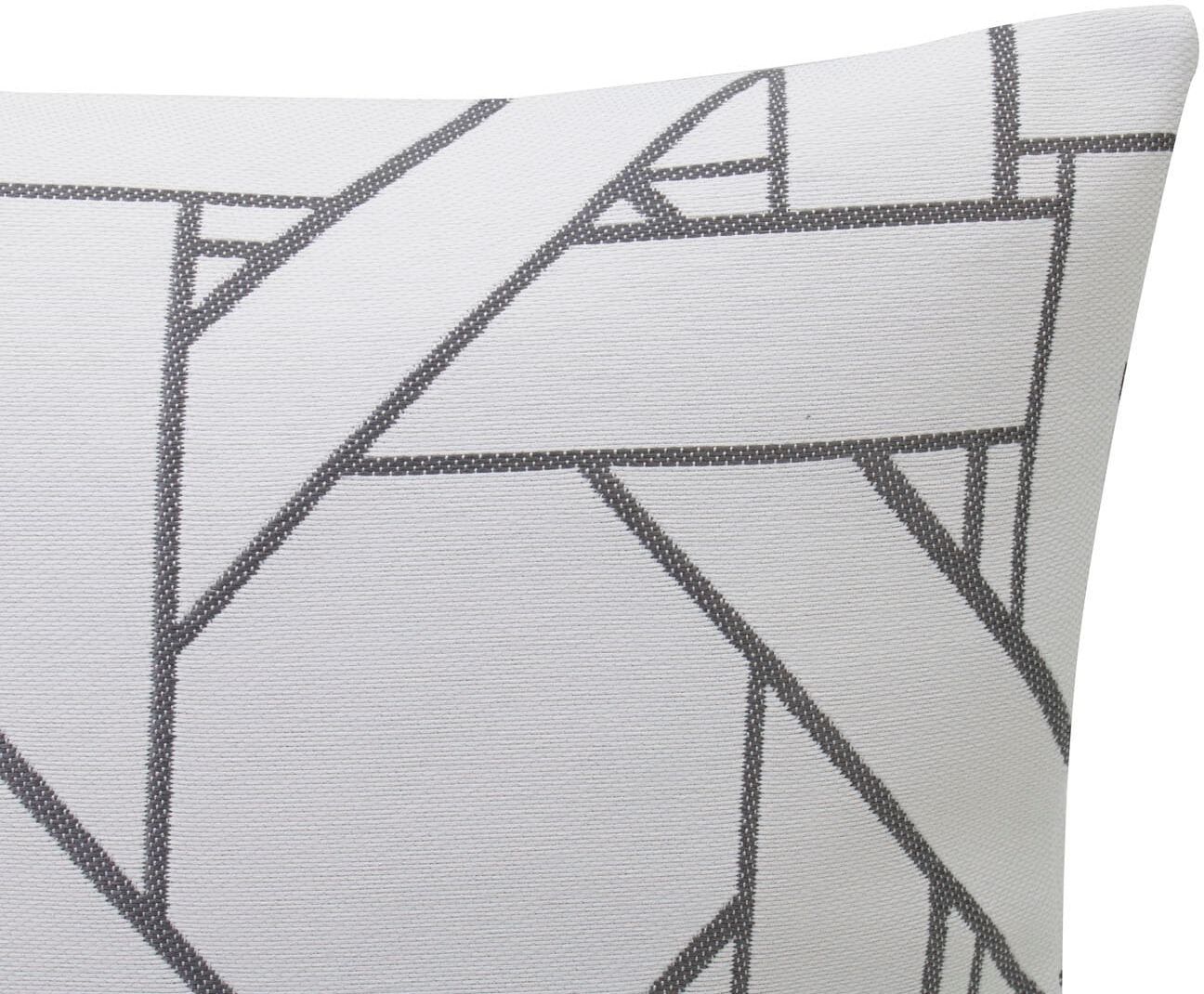 Dekokissen GÖZZE "Lombok" Gr. 1, grau (anthrazit, weiß, gemustert), B:40cm L:40cm, Obermaterial: 60% Polypropylen, 40% Polyacryl, Dekokissen_Sitzkissen_Kissenhüllen, Dekokissen anthrazit, weiß, gemustert B/L: 40cm x 40cm, 1 Stk.