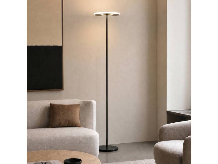 LED Deckenfluter Raymond Lucande, dimmbar, schwarz, für Wohn- / Esszimmer, Metall, Modern