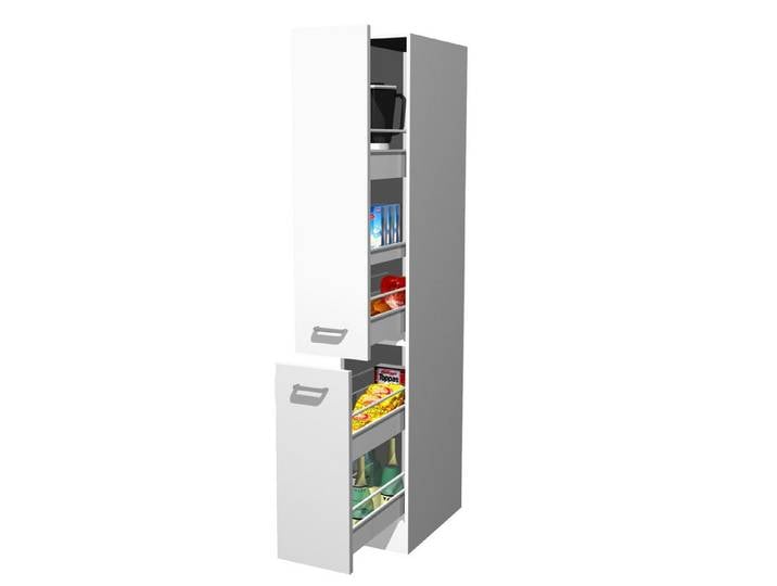 Flex-Well Apothekerschrank Apothekerschrank Küche - 30 cm breit - Weiß – Witus