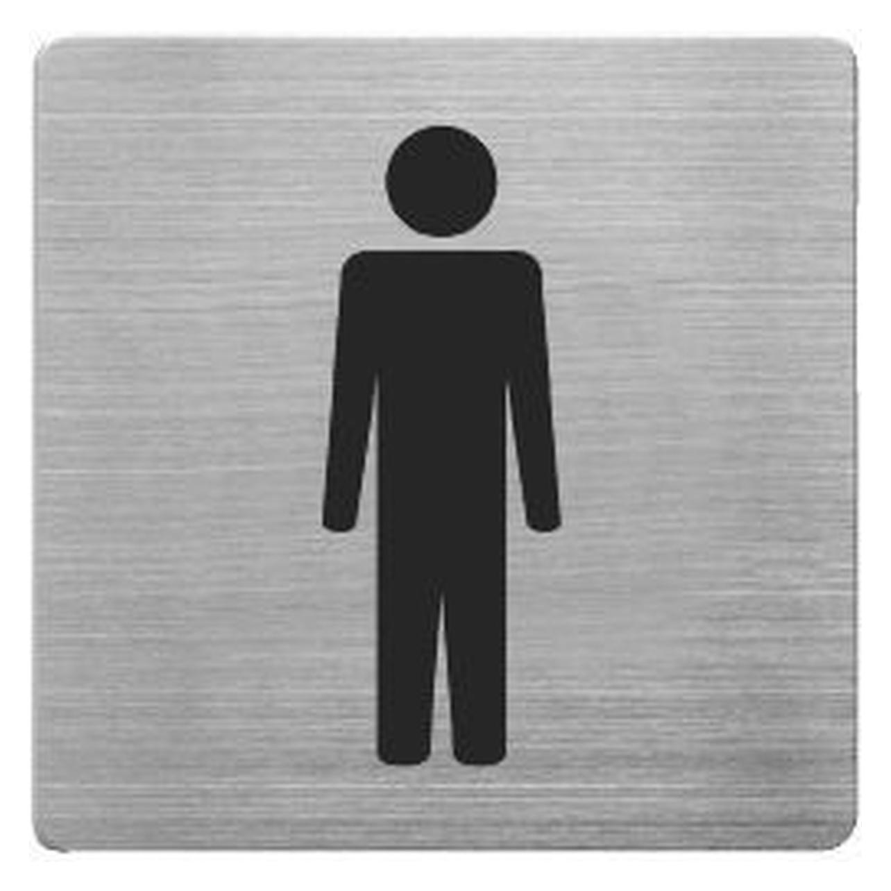 HP Autozubehör Tür-/Infoschild B90xH90 mm Sichtfenster WC Herren Rückenteil Edelstahl gebürstet (450-2)