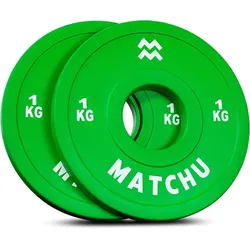 Matchu Sports FRACTIONAL PLATE 1 KG - 2 Stück - Grün - 2 x 1 KG