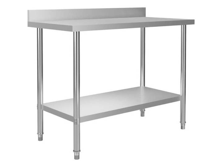 HEN Table de travail de cuisine avec dosseret 120x60x93 cm Inox
