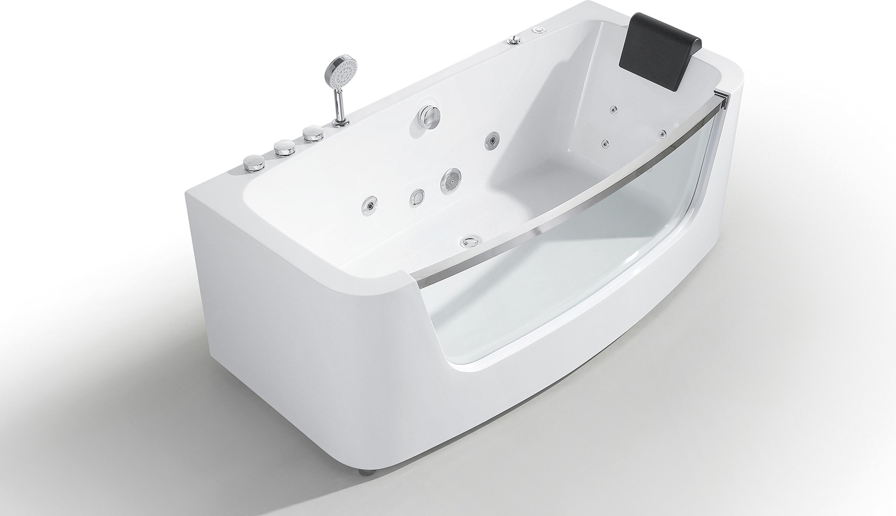 Luxus Whirlpool Badewanne 150x80cm Glasfront Wanne Badewannen Luxus Wannen