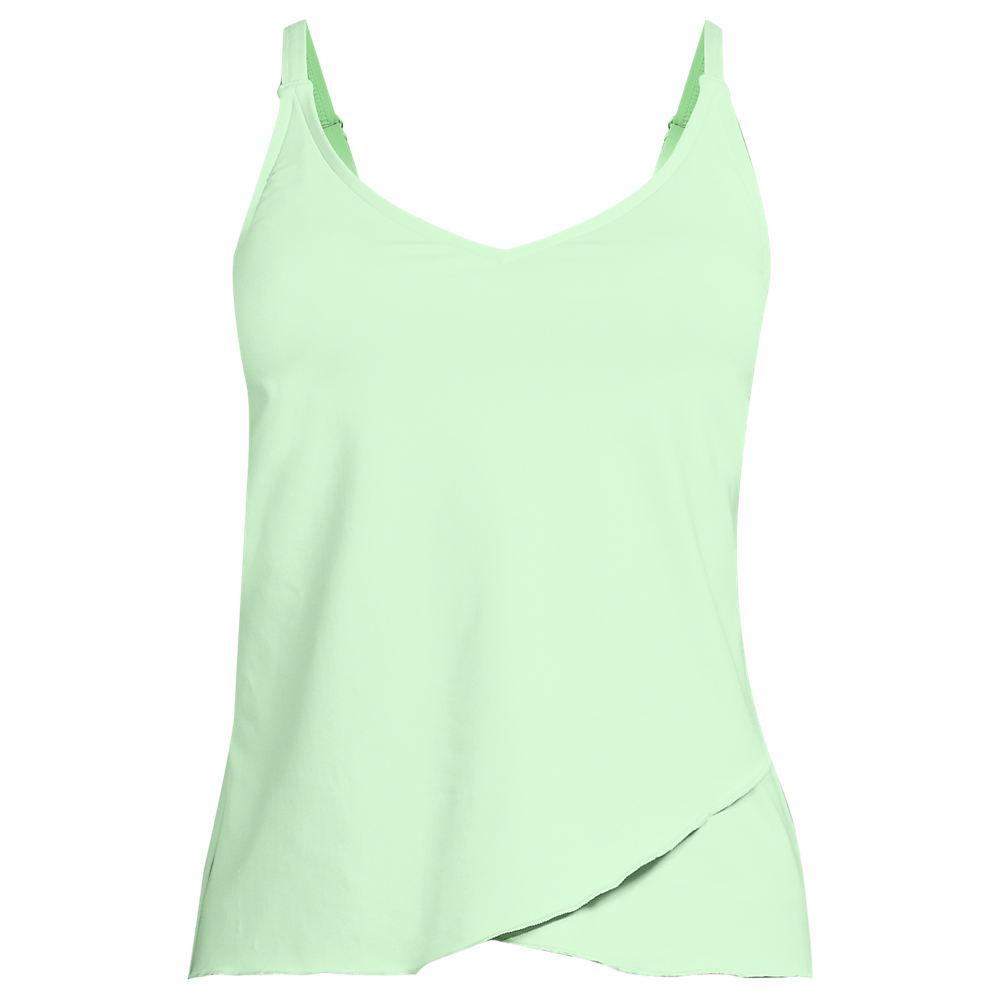 Tankinitop mit Tulpensaum chlorresistent für Damen, Damen, size: regular, Grün, Nylon-Mischung, by Lands' End