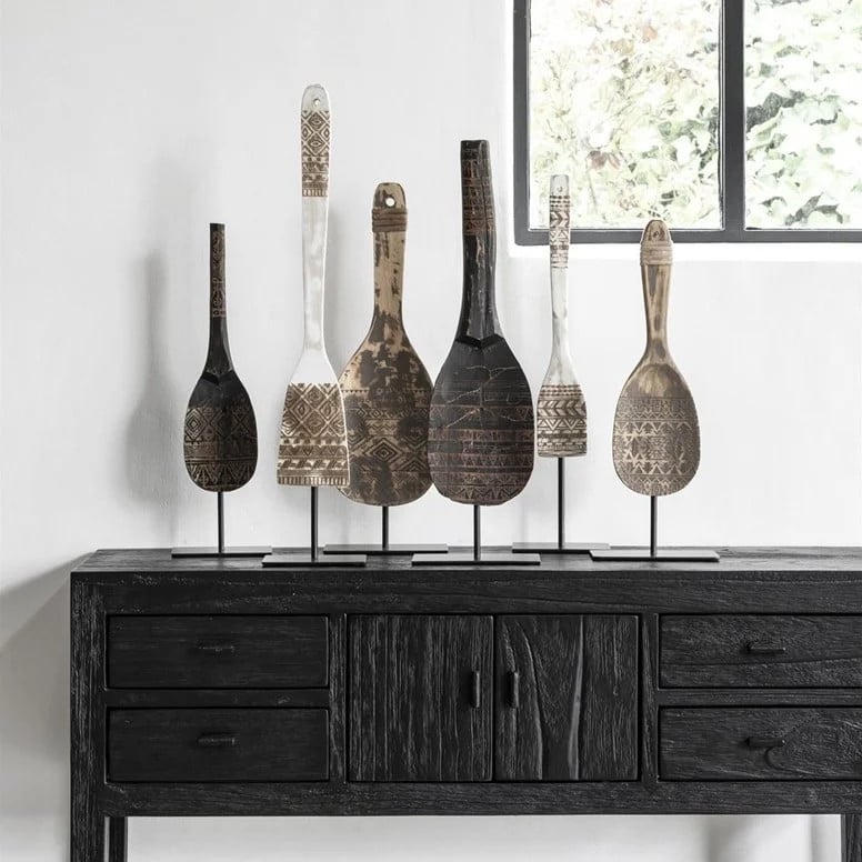 MUST Living Tribal Spoon set van 2 whitewash boho decoratie