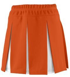 Augusta Sportswear 9116 Athletic Girls Liberty Skirt in Orange/White size 2XS   Polyester