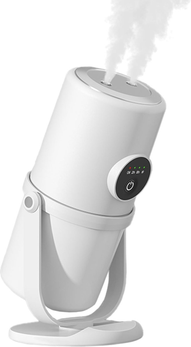 Stille Auto Luchtbevochtiger en Aromatherapie Diffuser met Dubbele Dampuitgang, Wit, 280 ml