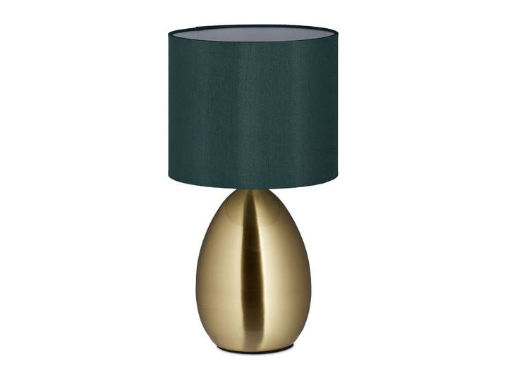Nachttischlampe Touch messing Dunkelgrün-Gold